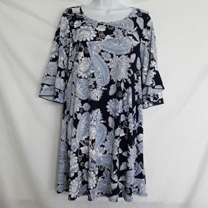 SJS Floral Paisley Shift Dress Medium